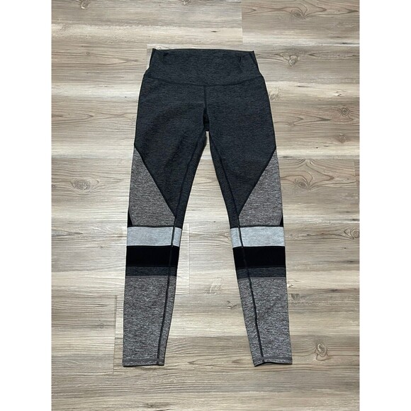 Alo Yoga Womens Size S Sheila High Waist Gray Black Alosoft Colorblock Leggings - Picture 1 of 8